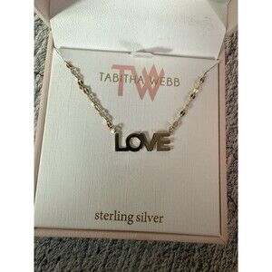 NEW IN BOX Tabitha Webb Love Vermeil Sterling Silver Necklace Adjustable 16+2"